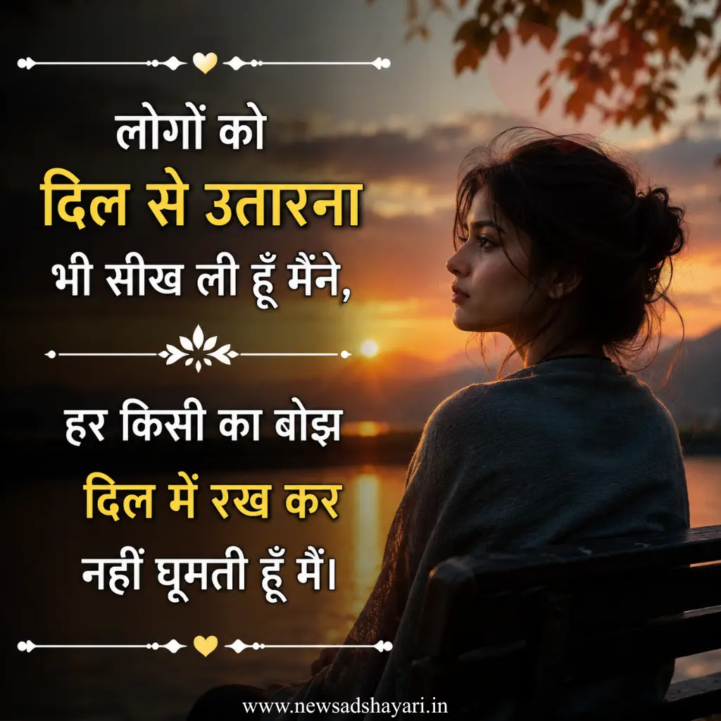 New Best Sad shayari for girl In Hindi images 2 line