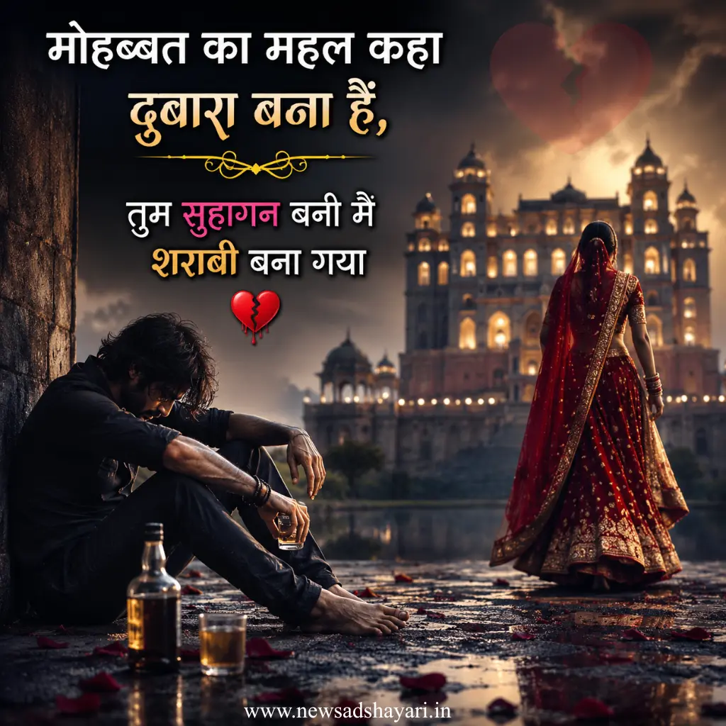 New Heart touching Sad shayari In Hindi images 2 line